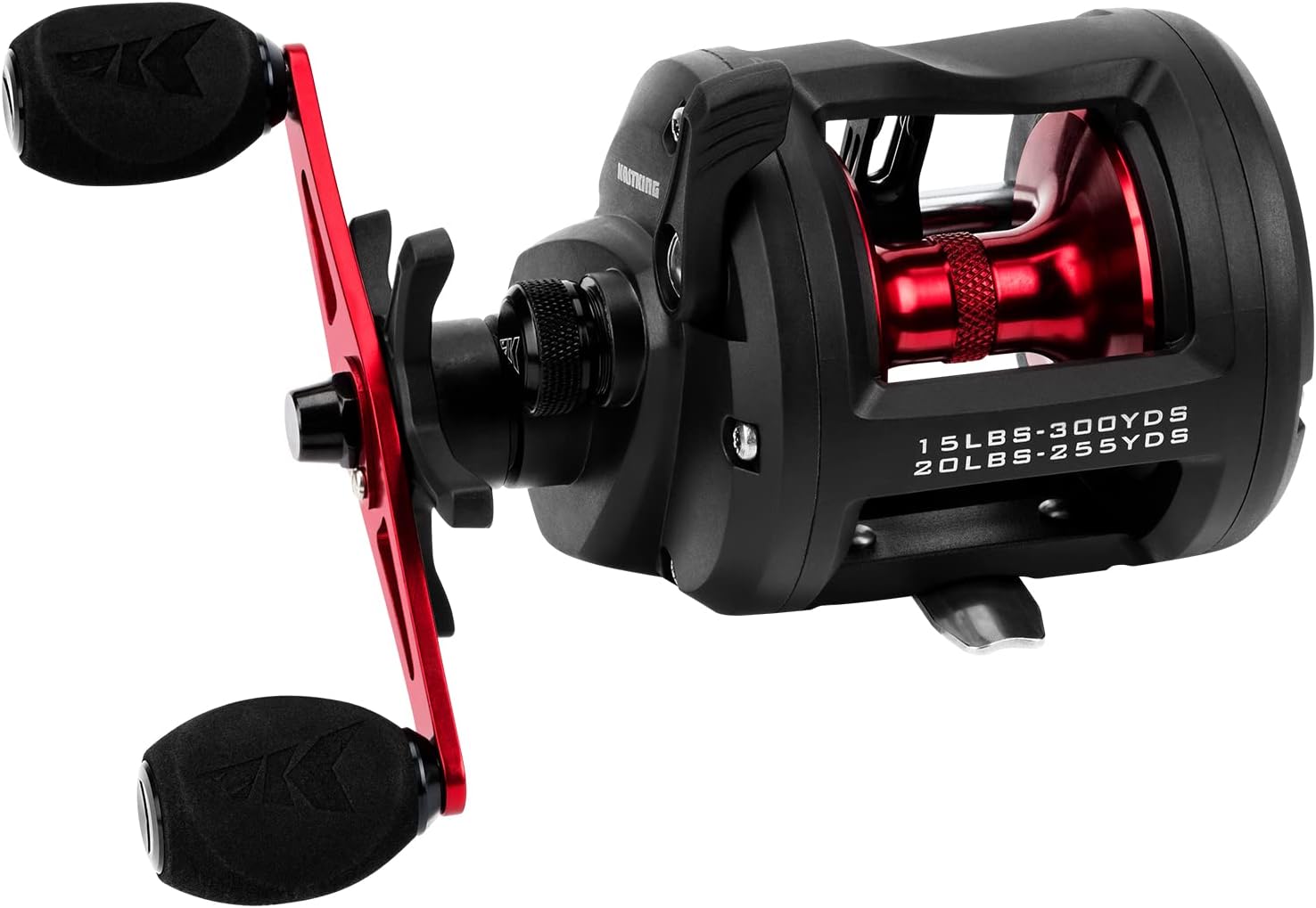 KastKing ReKon Round Baitcasting Fishing Reel, Saltwater Inshore Surf Trolling Reel, Up to 30LBS Powerful Max Drag, Conventional Reel for Catfish, Musky, Bass, Durable Graphite Frame for Saltwater