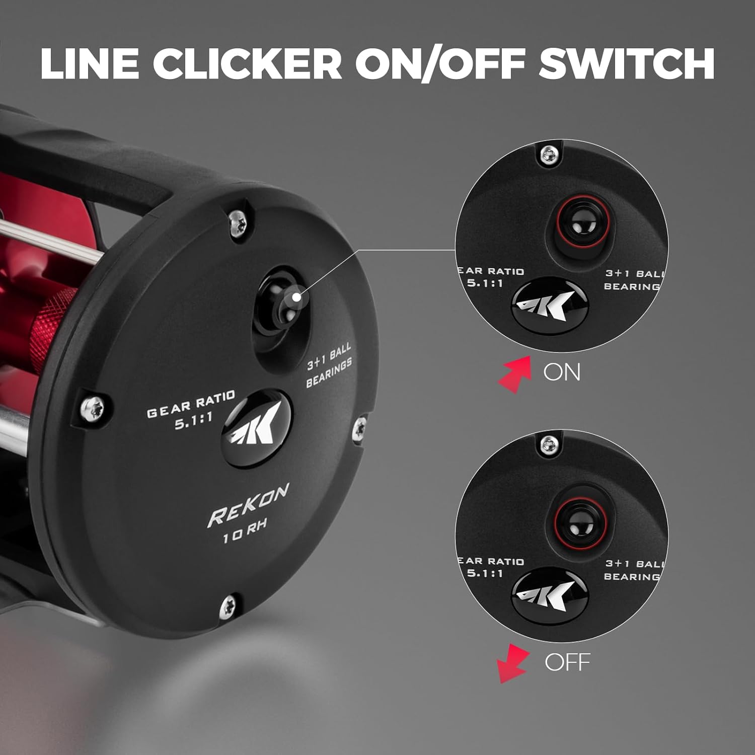 KastKing ReKon Round Baitcasting Fishing Reel, Saltwater Inshore Surf Trolling Reel, Up to 30LBS Powerful Max Drag, Conventional Reel for Catfish, Musky, Bass, Durable Graphite Frame for Saltwater - Image 5