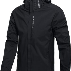 Men's Lightweight Waterproof Rain Jacket,Shell Hooded Outdoor Raincoat Hiking Windbreake jacket