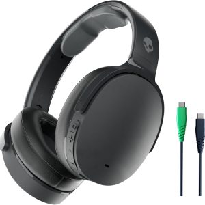 Skullcandy Hesh ANC Over-Ear Noise Cancelling Wireless Headphones with Charging Cable, 22 Hr Battery, Microphone, Works with iPhone Android and Bluetooth Devices - True Black