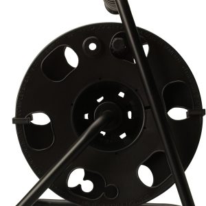 Woods 22849 Metal Extension Cord Reel Stand In Black, Heavy Duty, Quick Snap Together Design, Sturdy and Durable Stand, Easy to Grip Handles, Holds Up To 100 Feet, 14/3 Gauge Cord